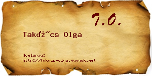Takács Olga névjegykártya