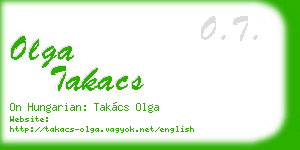 olga takacs business card